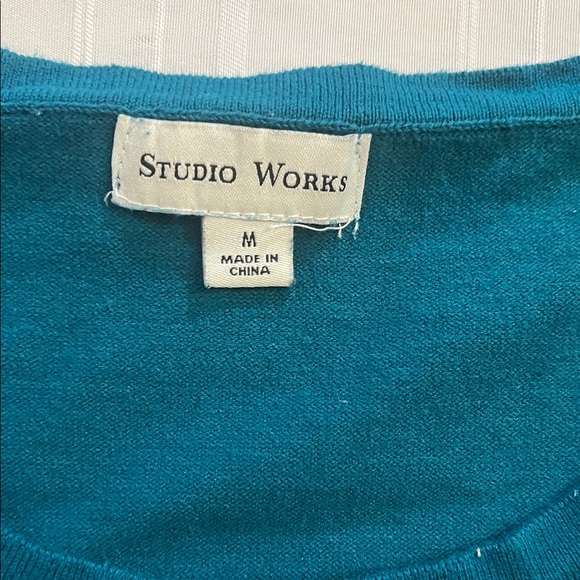 Teal Button-Up Cardigan - Picture 2 of 4